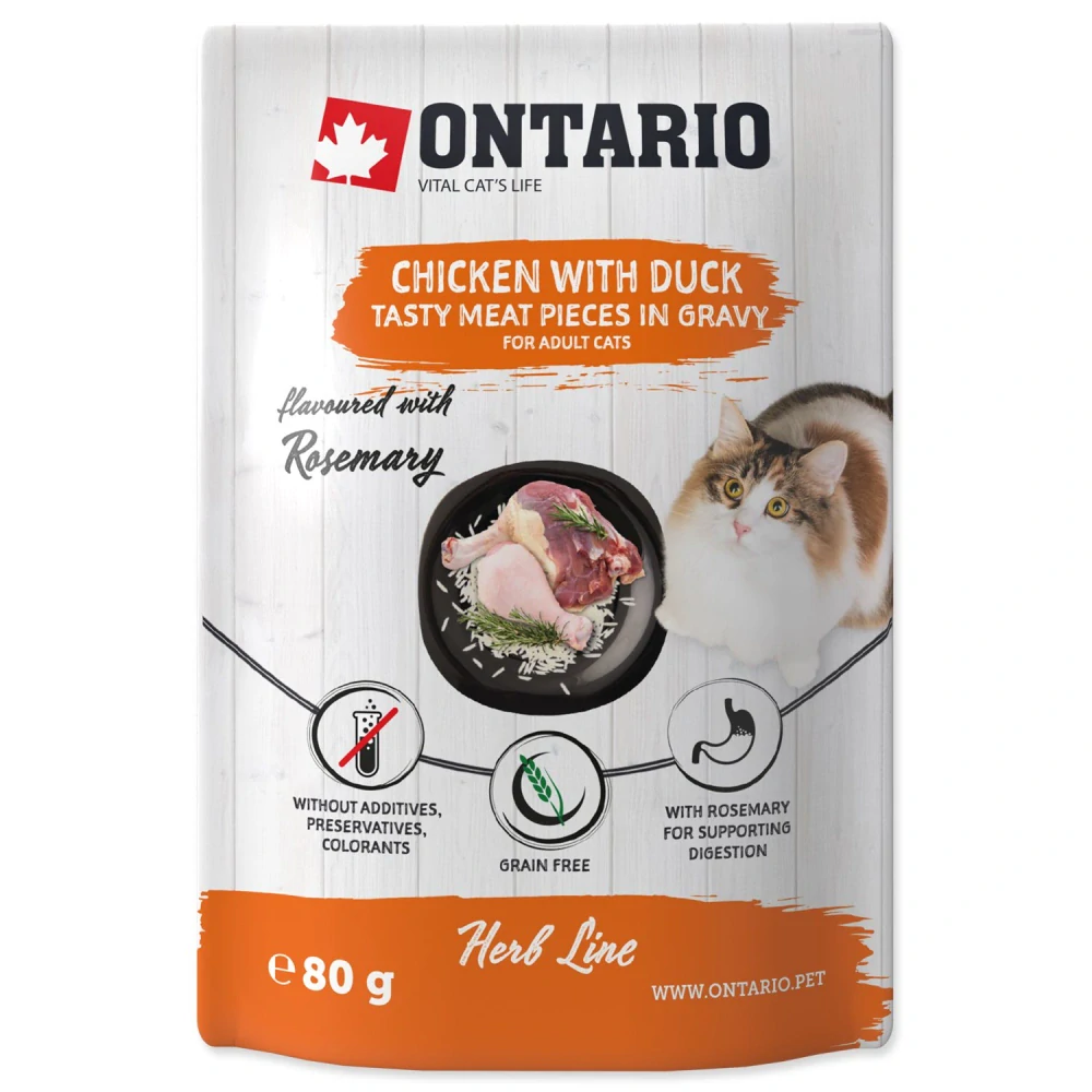 Kapsička Ontario kuře a kachna v omáčce 80g