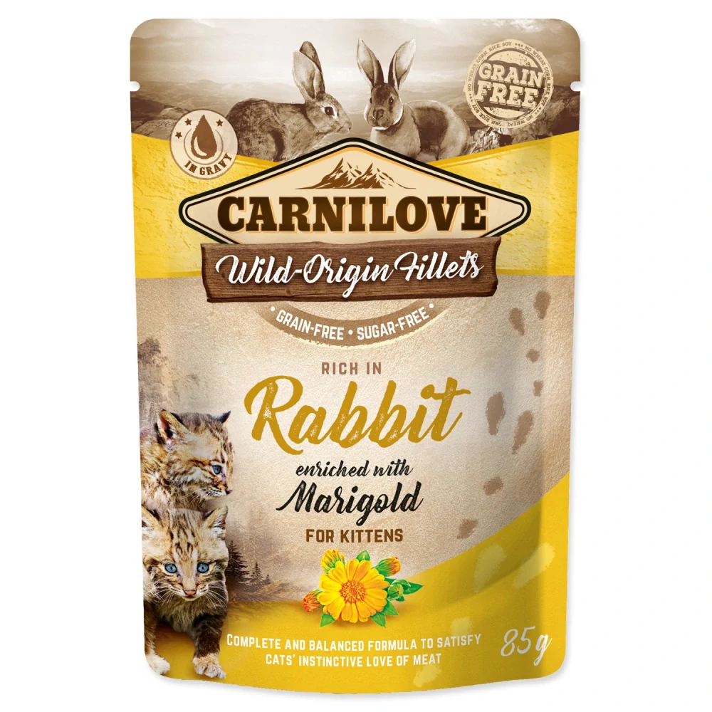 Kapsička Carnilove Cat Kitten králík a měsíček lékařský 85g