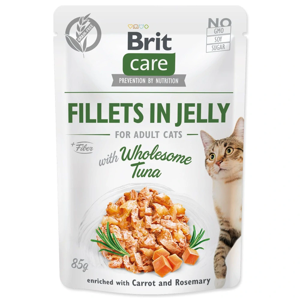 Kapsička Brit Care Cat tuňák, filety v želé 85 g