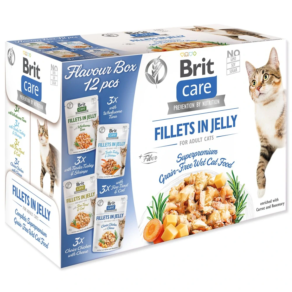Kapsičky Brit Care Cat Flavour box filety v želé Multi 12 x 85 g