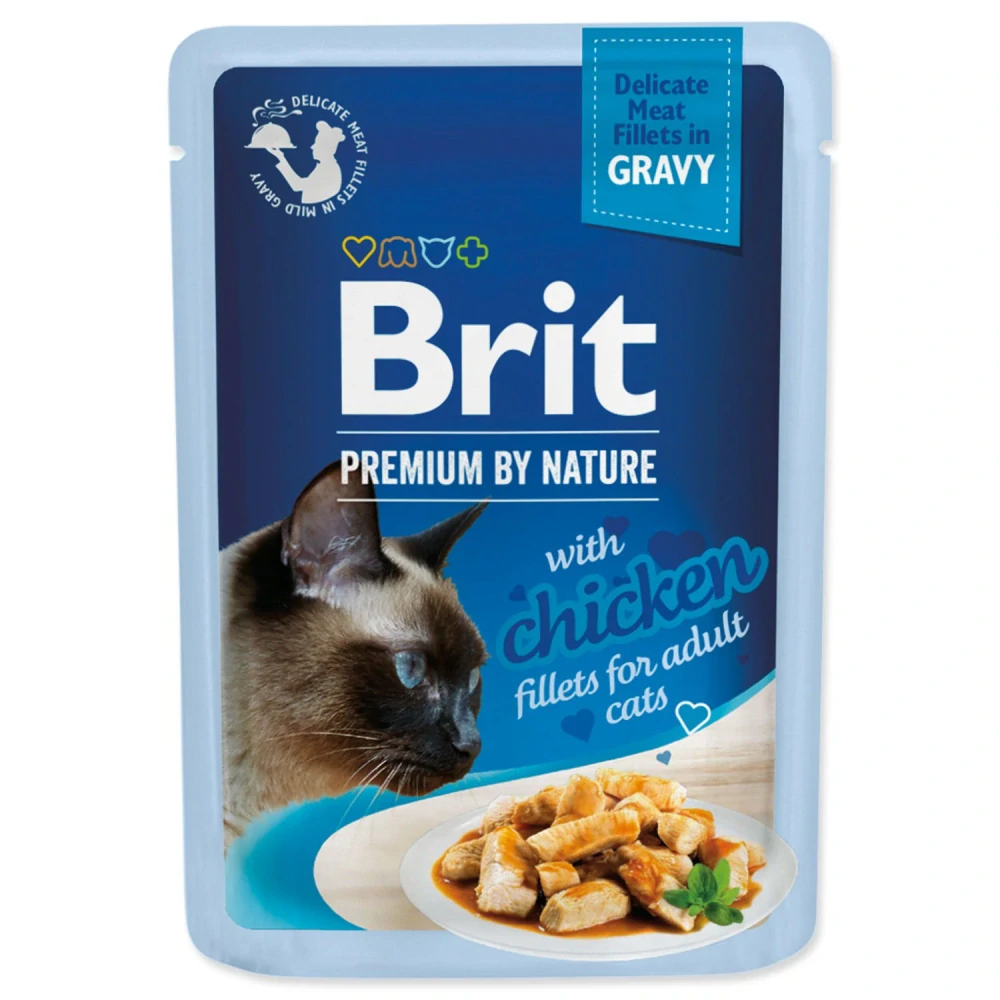 Kapsička Brit Premium by Nature kuřecí filety v omáčce 85 g