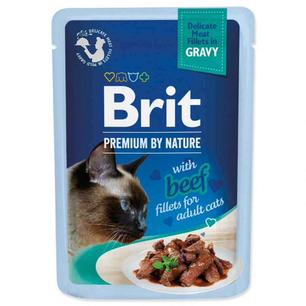 Kapsička Brit Premium by Nature hovězí filety v omáčce 85 g