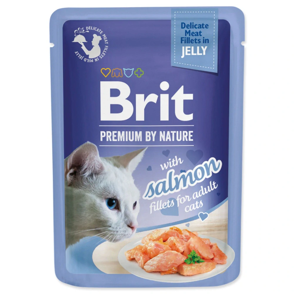 Kapsička Brit Premium by Nature losos filety v želé 85 g