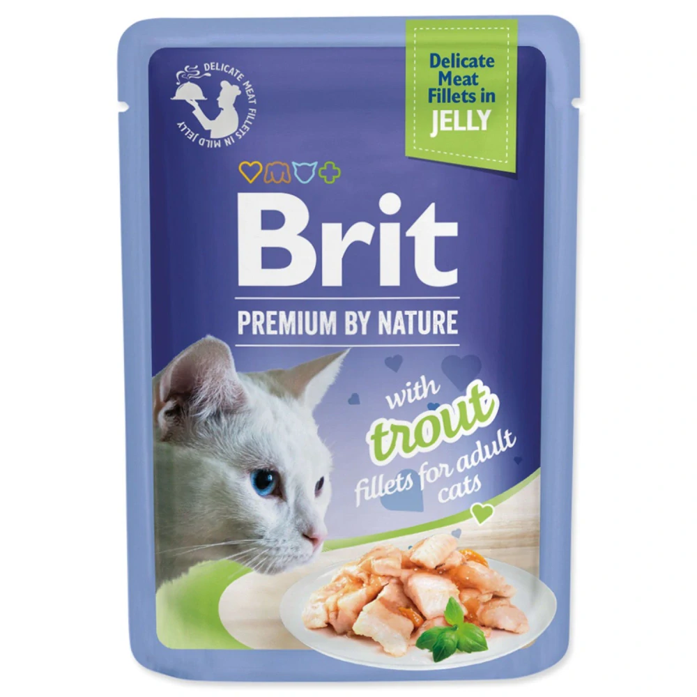 Kapsička Brit Premium by Nature pstruh filety v želé 85 g