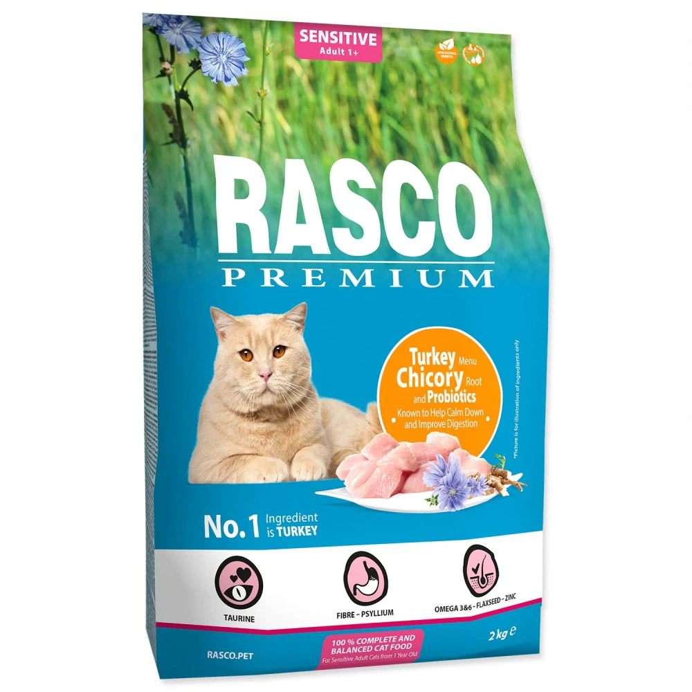 Krmivo Rasco Premium Sensitive krůta s kořenem čekanky a probiotiky 2kg