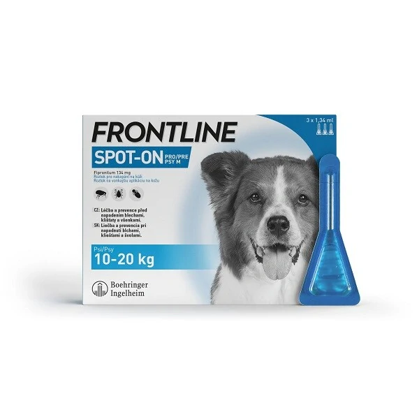 FRONTLINE SPOT ON pro psy M (10-20kg) - 3 pipety x 1,34ml
