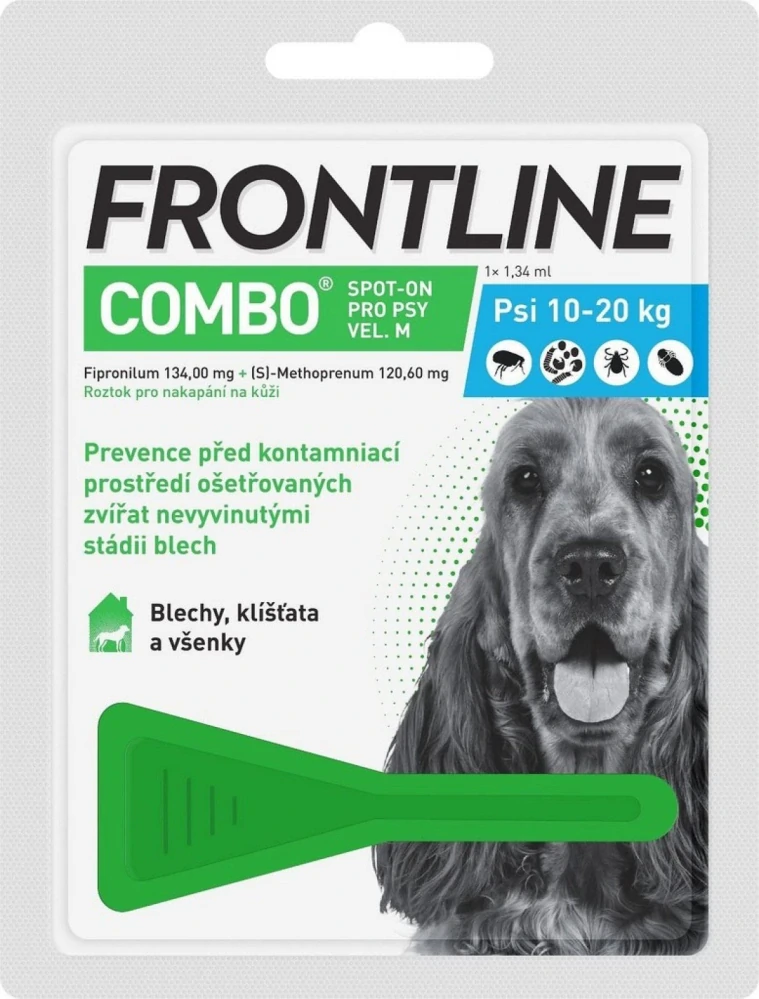 FRONTLINE COMBO spot-on pro psy M (10-20kg)-1 pipeta x 1,34ml