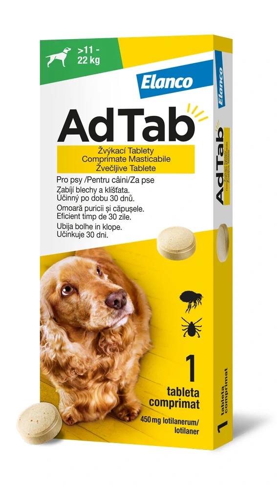 AdTab pro psy 450mg žvýkací tbl. (11-22kg) 1 tableta