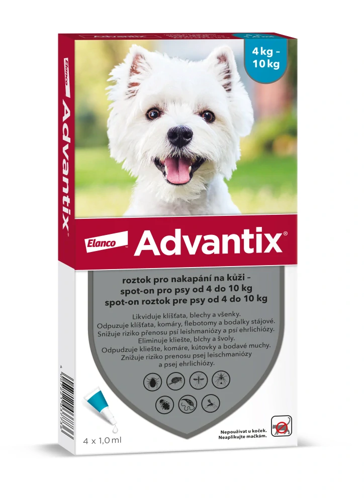 Advantix Spot On pro psy 4-10kg - 4 pipety