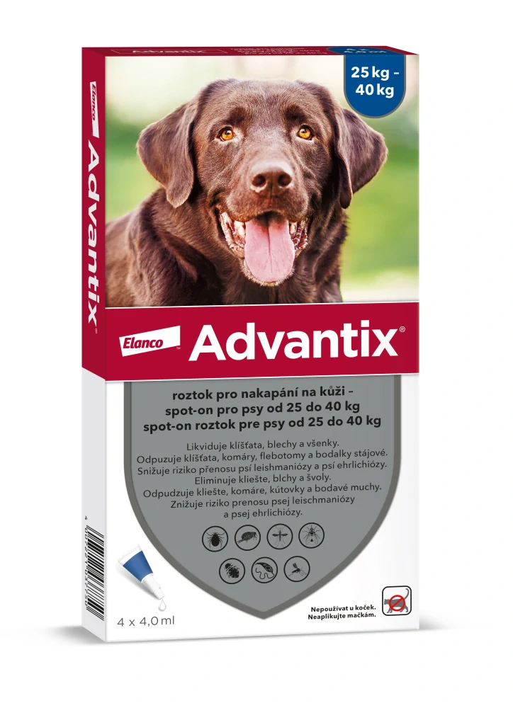 Advantix Spot On pro psy 25-40kg - 4 pipety