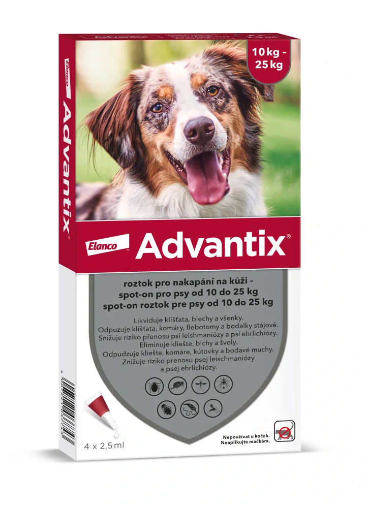 Advantix Spot On pro psy 10-25kg - 4 pipety
