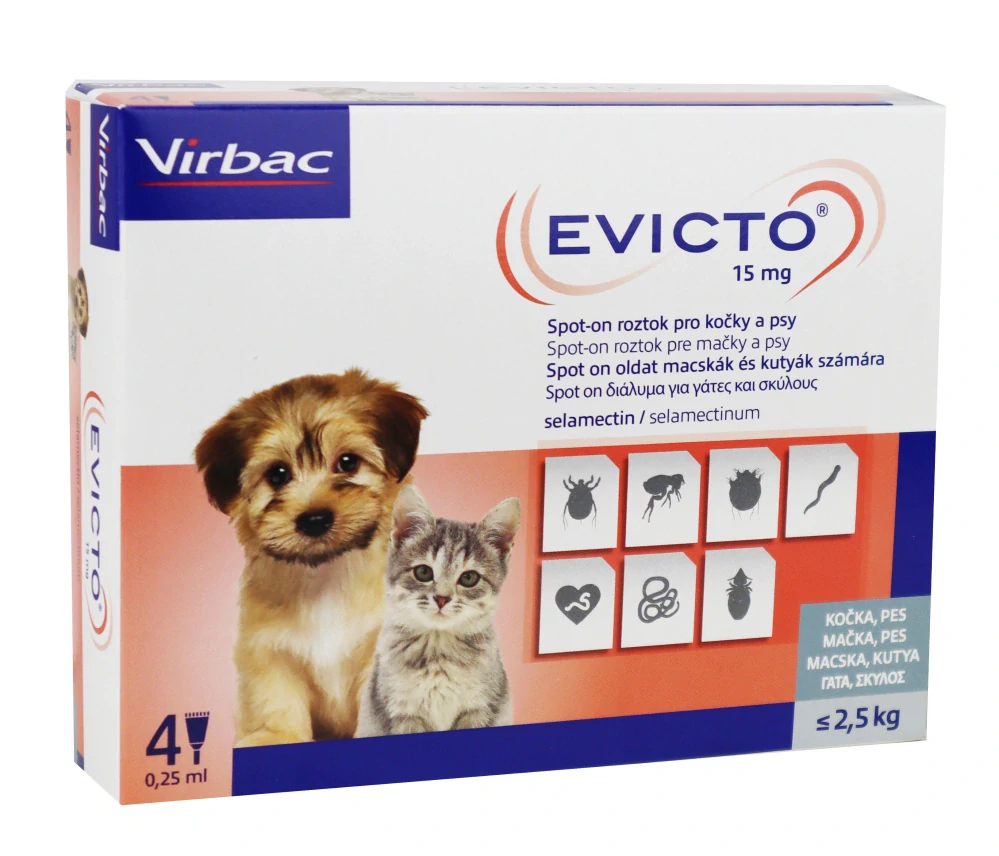 Evicto Spot-on psy/kočky do 2,5kg - 4 pipety