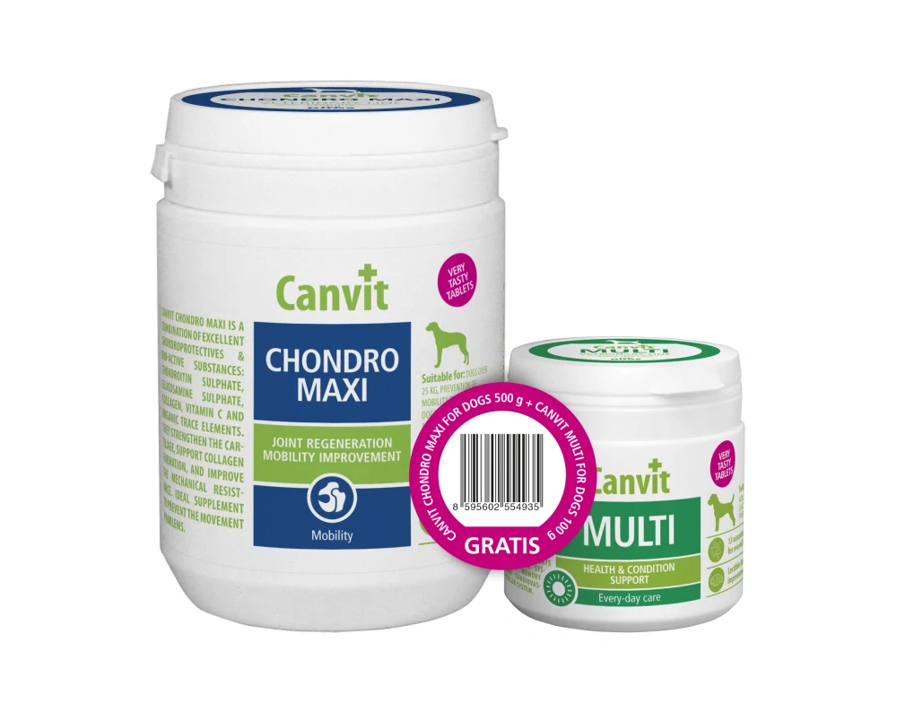 Canvit Chondro Maxi 500g + Canvit Multi 100g ZDARMA
