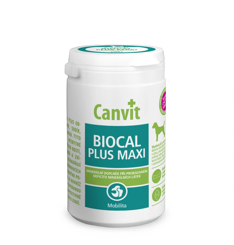 Canvit Biocal Plus MAXI pro psy ochucený 230g (110 tablet)