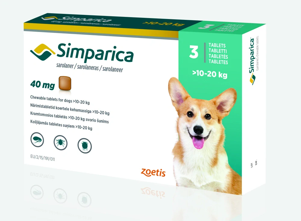 Simparica 40mg 10 - 20kg 3 tablety