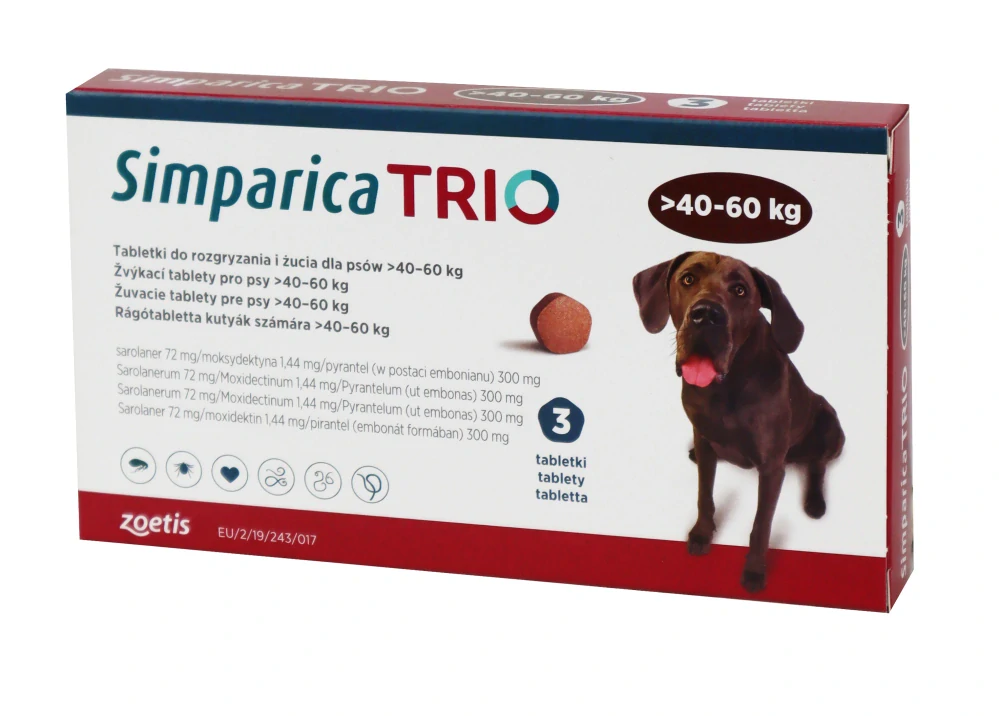 Simparica TRIO 40 - 60kg 3 tablety