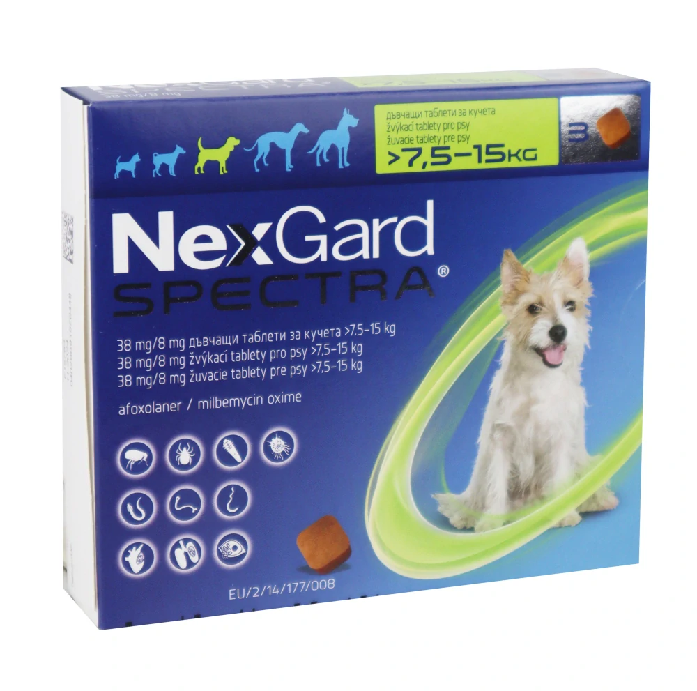 NexGard Spectra M (7,5-15kg) 3 tablety
