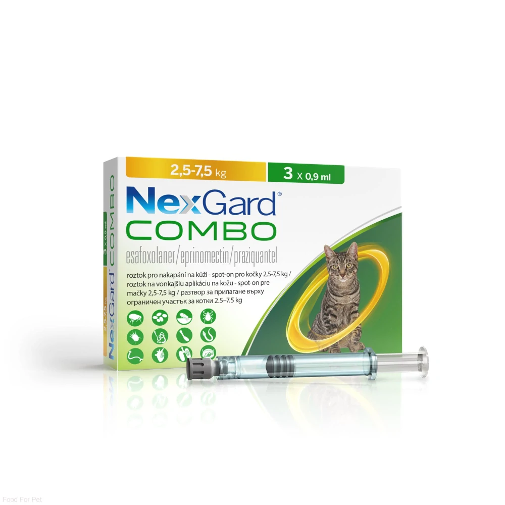 NexGard Combo L pro kočky (2,5-7,5kg) spot-on 3 pipety