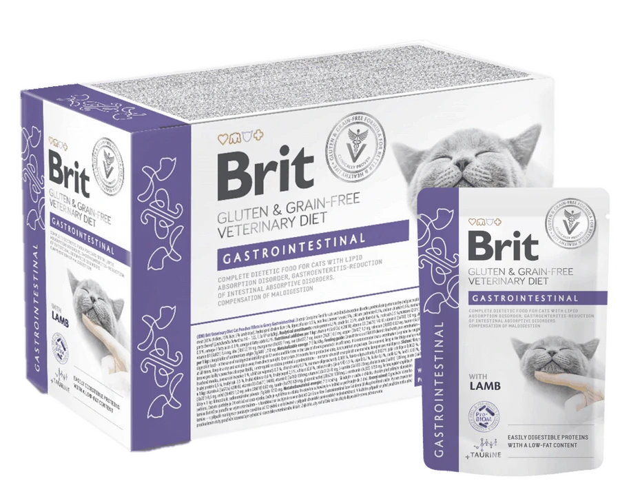 Brit VD Cat Pouch fillets in Gravy Gastrointest 12x85g