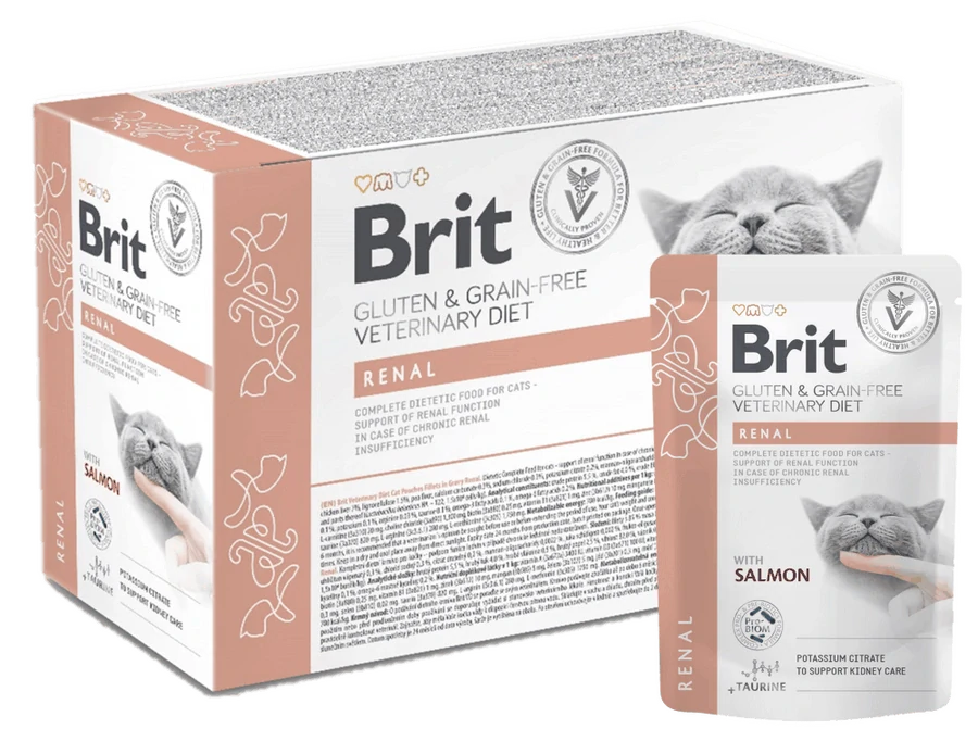 Brit VD Cat Pouch fillets in Gravy Renal 12 x 85g