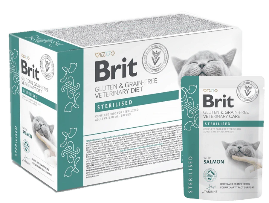 Brit VD Cat Pouch fillets in Gravy Sterilised 12x85g