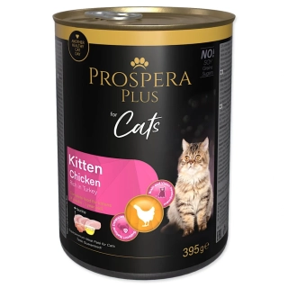 Konzerva Prospera Plus Kitten Kuřecí paté, bohaté na krůtu 395 g
