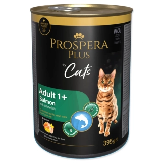 Konzerva Prospera Plus Adult 1+ Lososové paté s bílou rybou 395 g