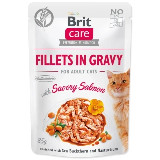 Kapsička Brit Care Cat losos, filety v omáčce 85 g