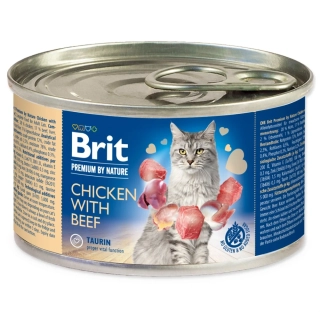 Konzerva Brit Premium by Nature kuře a hovězí 200 g