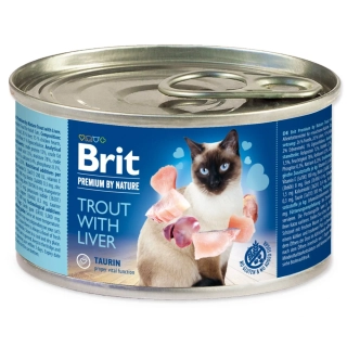 Konzerva Brit Premium by Nature pstruh a játra 200 g
