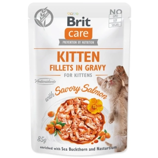 Kapsička Brit Care Cat Kitten losos, filety v omáčce 85 g
