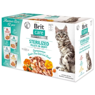 Kapsička Brit Care Cat Flavour box Sterilized filety v omáčce Multi 12 x 85 g