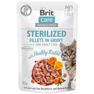 Kapsička Brit Care Cat Sterilized králík, filety v omáčce 85 g