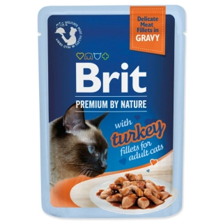 Kapsička Brit Premium by Nature krůtí filety v omáčce 85 g