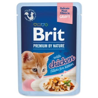 Kapsička Brit Premium by Nature Kitten kuřecí filety v omáčce 85 g