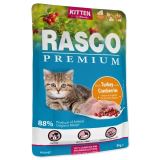 Kapsička Rasco Premium Kitten krůta s brusinkou 85 g