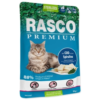 Kapsička Rasco Premium Sterilized treska se spirulinou 85 g
