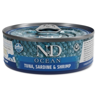 Konzerva N&D Cat Ocean Tuna, Sardine & Shrimp 70 g
