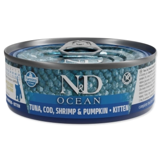 Konzerva N&D Kitten Ocean Tuna, Cod, Shrimp & Pumpkin 70 g