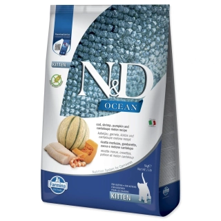 Krmivo N&D Kitten Ocean Cod, Shrimp, Pumpkin & Cantaloupe Melon 5kg