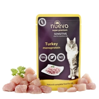 Nuevo kočka kapsa Sensitive Krůtí Monoprotein 85 g