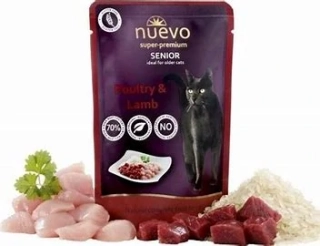 Nuevo kočka kapsa Senior Drůbeží a Jehněčí s rýží 85 g