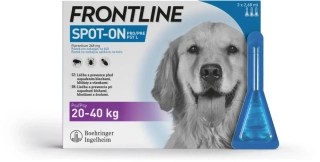 FRONTLINE SPOT ON pro psy L (20-40kg) - 3 pipety x 2,68ml