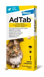 AdTab pro kočky 48mg žvýkací tbl. (2,0-8,0kg) 1 tableta