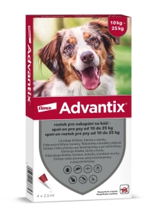 Advantix Spot On pro psy 10-25kg - 4 pipety
