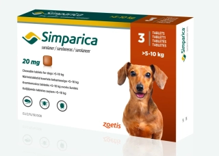 Simparica 20mg 5 - 10kg 3 tablety
