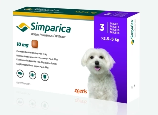 Simparica 10mg 2,5 - 5kg 3 tablety