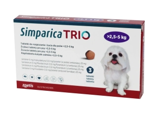 Simparica TRIO 2,5 - 5kg 3 tablety