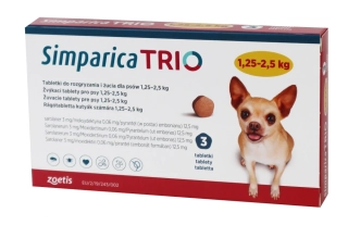 Simparica Trio 1,25-2,5kg pro štěňata 3 tablety