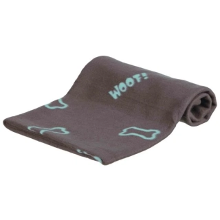 Deka pro psy BEANY šedá a modré kostičky 100x70cm TR